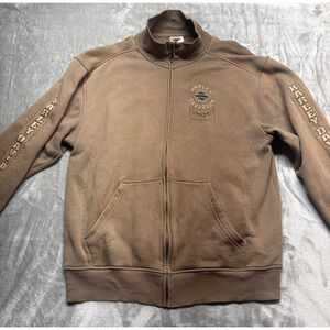 Harley-Davidson Men’s Sweatshirt XL Brown Full Zip Mock Neck Victorville, CA
